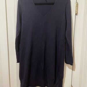 Eileen Fisher Deep purple (plum) V-Neck Sweater Dress